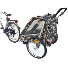 Rimorchio Per Bicicletta trasformabile in Passeggino Per 1-2 Bambini Smontabile