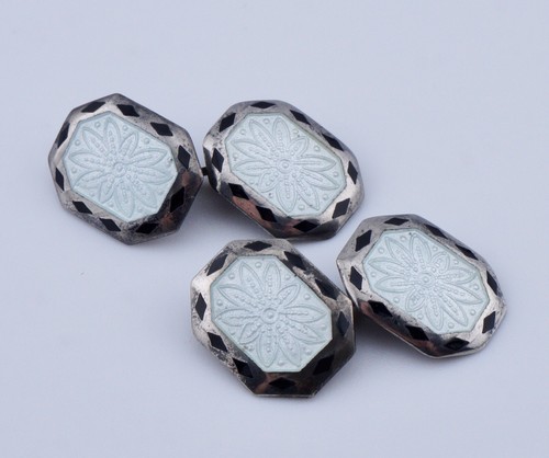 Gemelli vintage smalto bianco