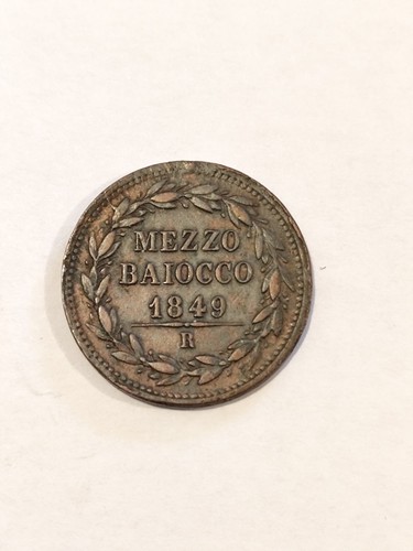 Pezzo mezzo baiocco 1849 - pezzo,