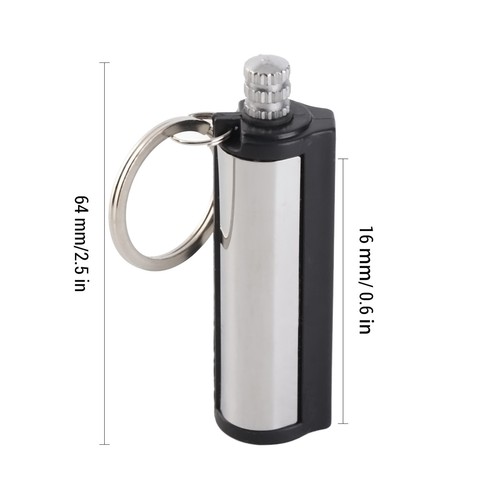 Silver permanent match lighter - silver,