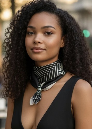 Foulard elegante beige - elegante, nero