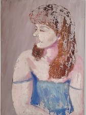 Olio su tela 50 x 70 Quadro Donna dipinto a mano moderno