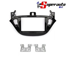 Mascherina Autoradio 2DIN Fit Opel Adam da 2013 - Corsa E da 2015 Nero Lucido