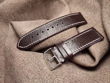 Cinturino 23 mm artigianale Pelle Di Capra Marrone Fibbia 22 mm Italy (232202)