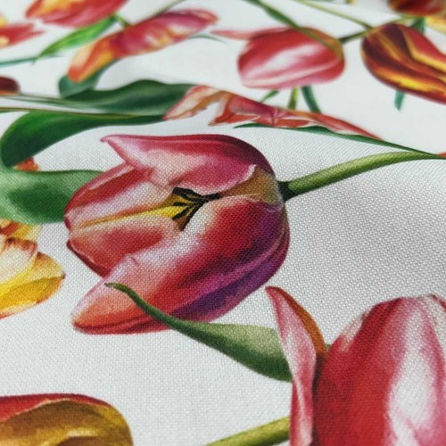 Tessuto panama tulipani - tessuto,