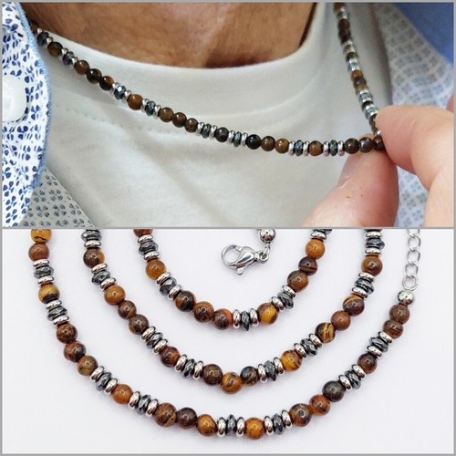 Collana pietra occhio di - in,