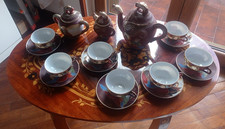 Servizio da Tè Giapponese Vintage Satsuma – Dipinto a Mano con Geisha sul Fondo