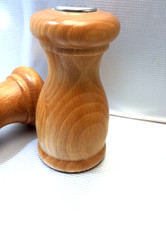 SET 2 PEZZI CONTENITORE DOSATORE SPARGI SALE E PEPE IN LEGNO MASSELLO DI FAGGIO