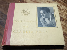 STOCK  LOTTO 12 Dischi Claudio Villa 78 Giri in raccoglitore a libro d'epoca