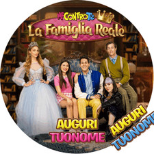 Cialda ME CONTRO TE - FAMIGLIA REALE con NOME Decorazione Torta Ostia Zucchero