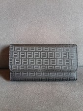 Portafoglio donna nero in tessuto tono su tono, con portaspiccioli e  scomparti