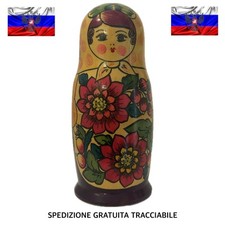 MATRIOSKA Alta Vintage Originale RUSSA 3 Pezzi Decorata A Mano • Made In Russia