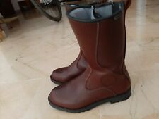 Stivali moto uomo in vera pelle marrone taglia 40