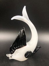 MURANO VETRO PESCE BIANCO/NERO