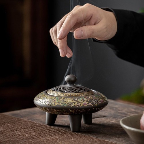 Ceramic cloisonne incense - ceramic,