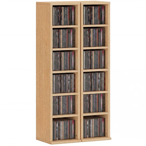 Homcom set scaffali porta cd - 2,