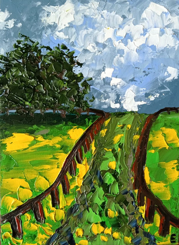Field original art dipinto - field,