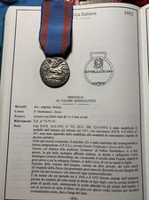 Medaglia Al Valore Aeronautico Argento Repubblica Italiana Conio Lorioli Anni 70