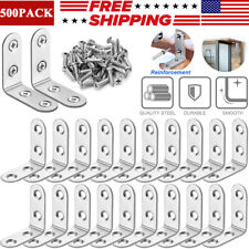 10-500x Staffa Angolare a Forma di L in Acciaio Inox per Ripiani Mobili in Legno