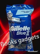 24 Confezioni (240 Lamette) Gillette Blue II Lametta Bilama Rasoio usa e Getta