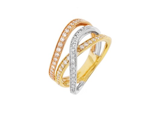 Anello design tricolore - , giallo