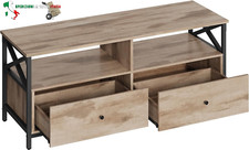 Mobile Tavolino Porta TV fino a 55 Pollici, 2 Cassetti 2 Ripiani Aperti, 40 x 12