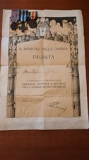 DIPLOMA ATTESTATO Soldato 3 medaglia Prima Guerra Mondiale REI 1WW croce merito