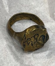 Curioso e raro anello-sigillo in ottone di fine '700_Oggetto molto interessante