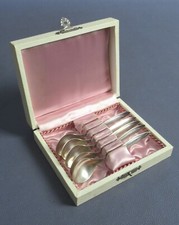 Set cucchiaini argento 800 Bruckmann con scatola 60g posate vintage XX Sec.