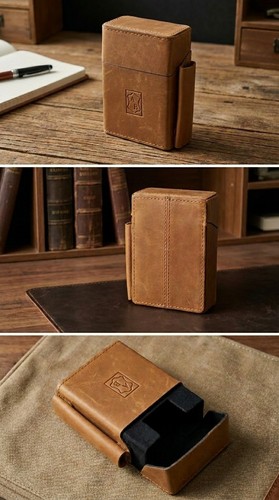 Premium leather cigarette case - leather,