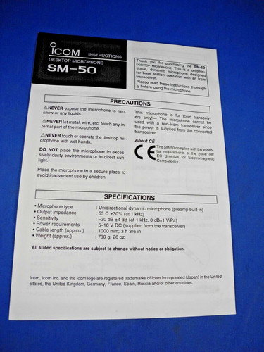 Microfono desktop icom - icom, sm-50