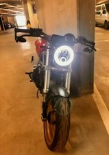 FARO LED MOTO + CALOTTA 7 POLLICI ALLUMINIO NERO CANBUS 6000K DUCATI YAMAHA