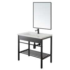 COMPOSIZIONE BAGNO MOBILE LAVABO IN METALLO 60x47x78cm+SPECCHIO BORG FERIDRAS