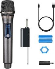 😍 MICROFONO WIRELESS RICARICABILE UHF SENZA FILI RADIOMICROFONO GELATO CASSE