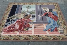 Vintage Mano Fatto Francese Design Originale Lana Rosa Aubusson Arazzo 168x157cm