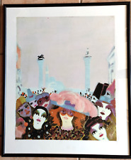 Litografia carnevale di Venezia numerata firmata a mano Renato Borsato in cornic