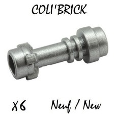 Lego 64567 - 6 x Weapon lightsaber hilt straight laser - Metallic Silver - NEUF