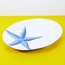 grande piatto ovale ceramiche toscane con decoro stella marina dipinto a mano