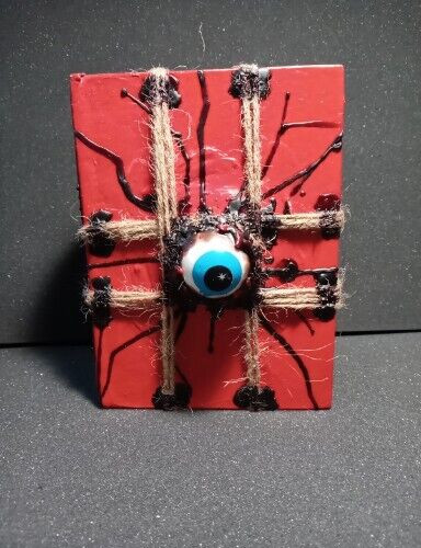 Red book style wooden dybbuk - book,