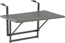 416505 Tavolino Pieghevole da Balcone, Regolabile in Altezza, Grigio, Piccolo