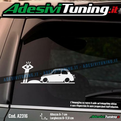 Adesivo omino dosso con fiat - adesivo,