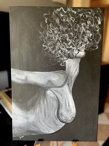 Dipinto mano tela donna - a,