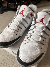 Nike Zoom Vapor AJ3 RF / Federer Jordan 3 bianco rosso fuoco taglia 9 (UK) 709998 106