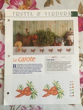 Schema punto croce Ricamo Frutta e verdura Le carote tovaglietta colazione 