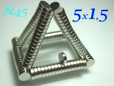500 MAGNETI NEODIMIO 5x1,5 MM CALAMITA Qualità Superiore FIMO MAGNETE CALAMITE