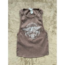 Full Tilt Born To Ride California Custom Bike Cropped Tank Top Women’s Size XS/S