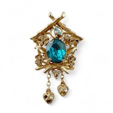 Spilla smaltata strass acqua