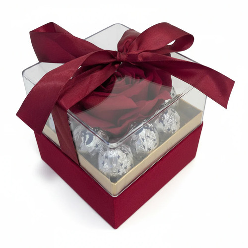 Scatola regalo con rosa - regalo, rossa