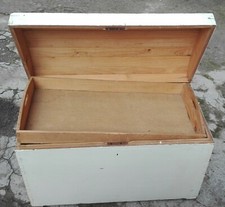 ANTICO BAULE IN LEGNO CON COPERCHIO BOMBATO COFANO E RIPIANO INTERNO ESTRAIBILE