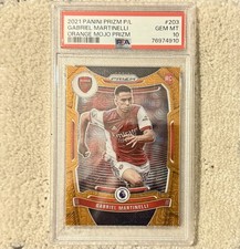 Gabriel Martinelli PSA 10 GEM MT 2021 Panini Prizm P/L Rookie Orange Mojo